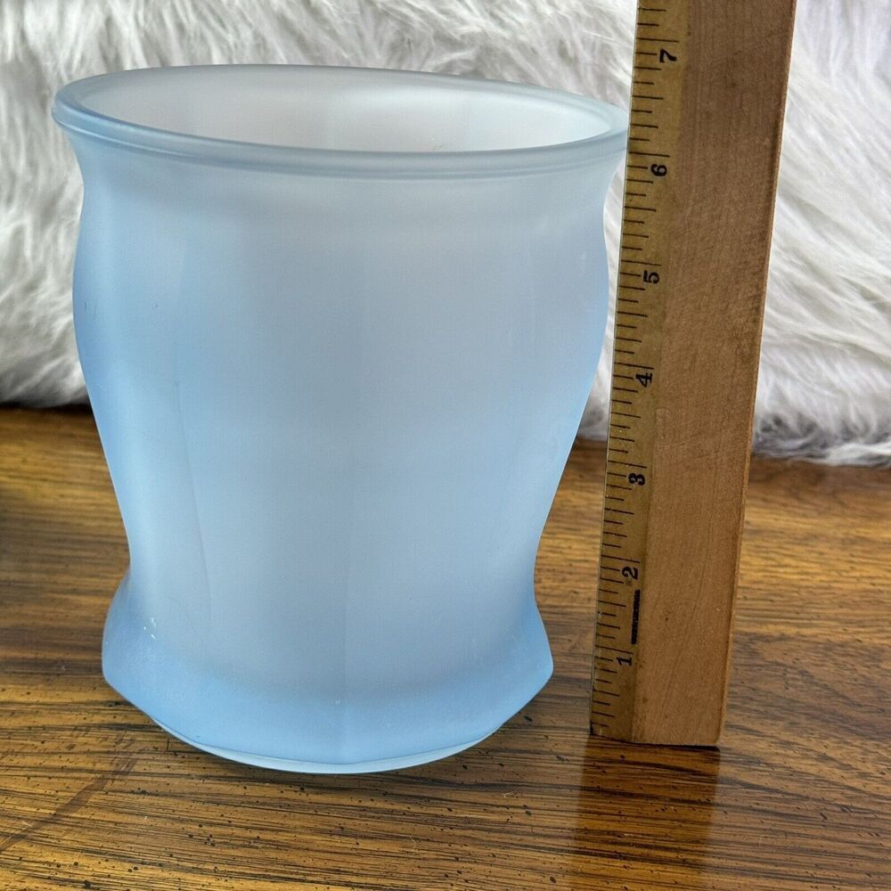 Vintage Indiana Glass Blue Satin Frosted Panel Apothecary Ginger Jar w/‎ Lid - Picture 13 of 15